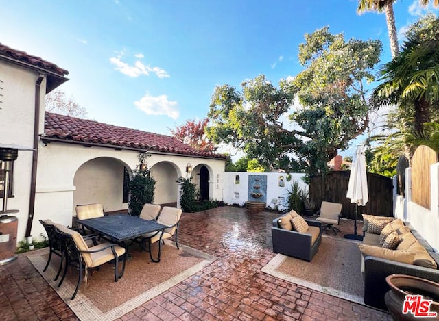 view of patio with an outdoor living space