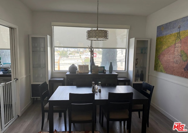 dining space featuring hardwood / wood-style flooring