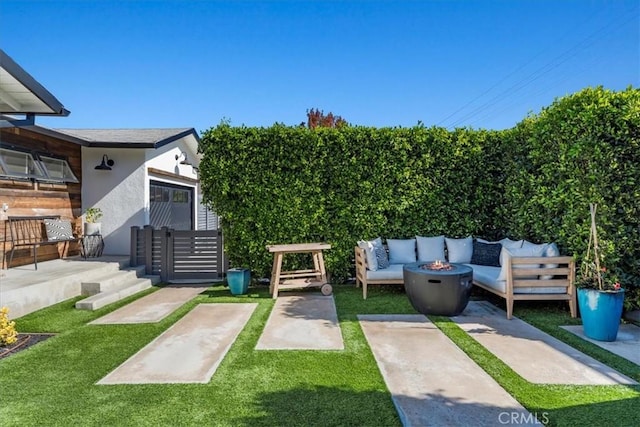 exterior space with a patio area and an outdoor hangout area