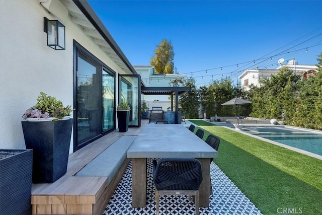 view of patio / terrace with area for grilling