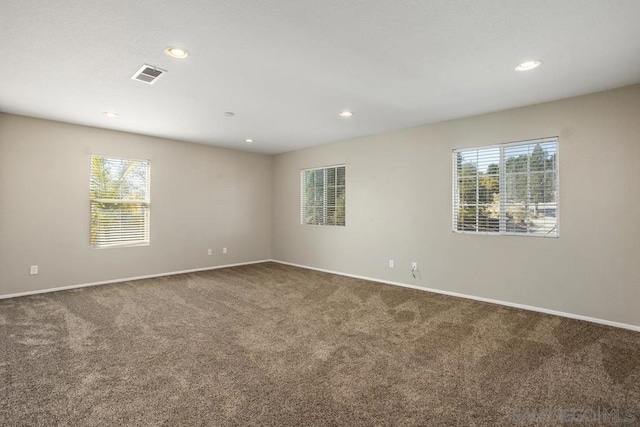 empty room featuring carpet and plenty of natural light