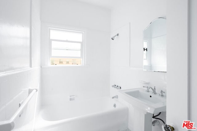 bathroom featuring bathtub / shower combination