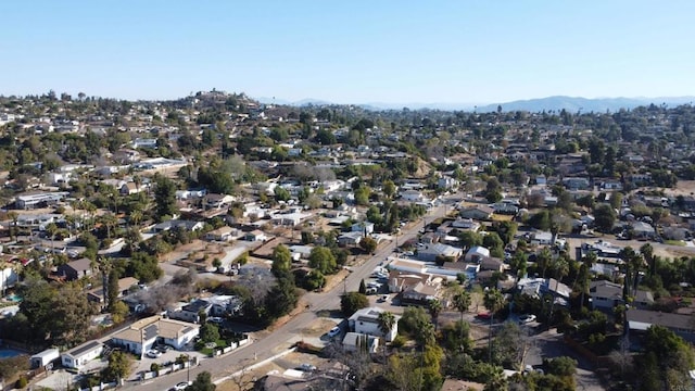 aerial view with a mountain view