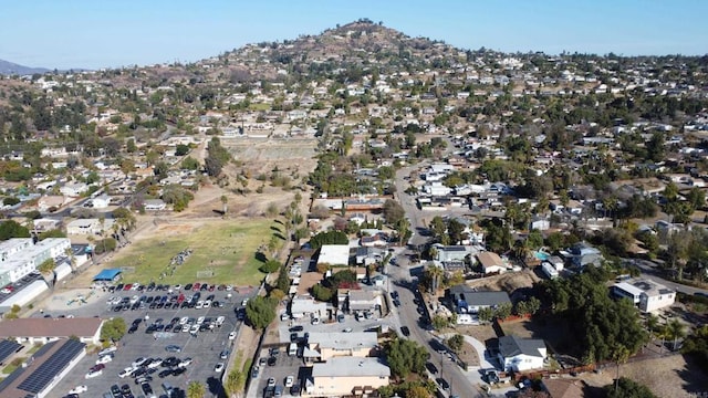 bird's eye view with a mountain view