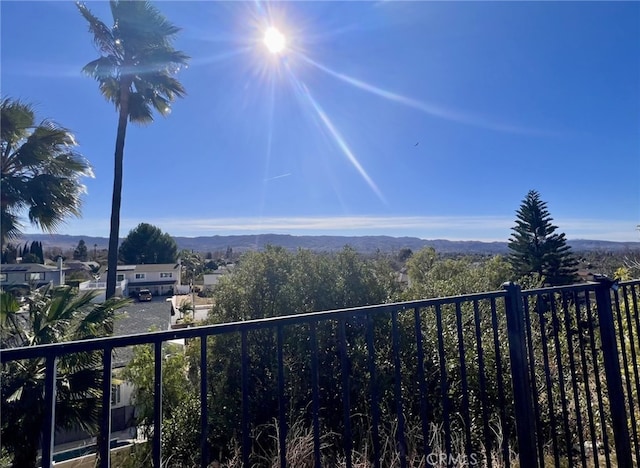 balcony with a mountain view