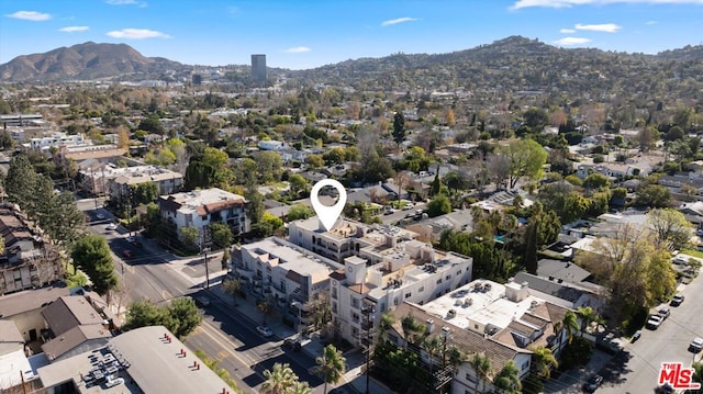 drone / aerial view with a mountain view