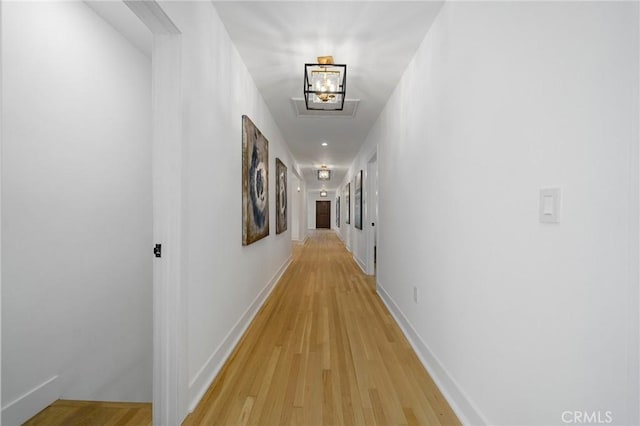 hallway featuring light wood-type flooring