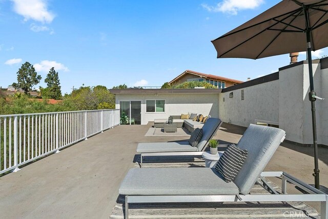 view of patio with an outdoor hangout area