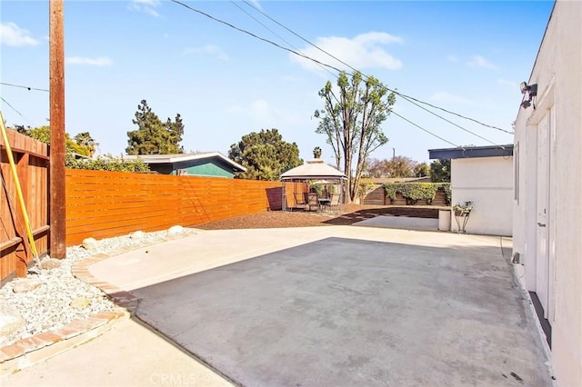 view of patio / terrace featuring a gazebo