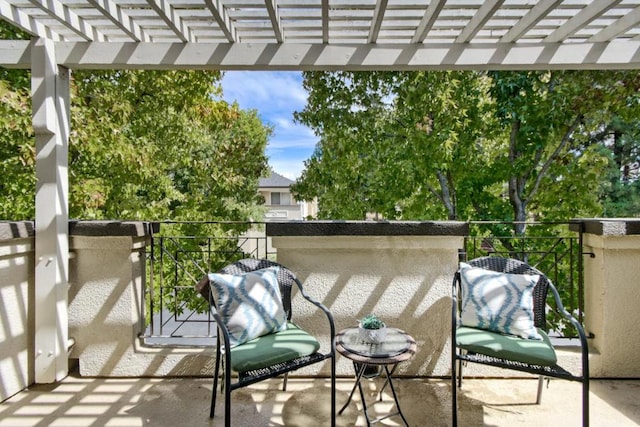 view of patio with a pergola