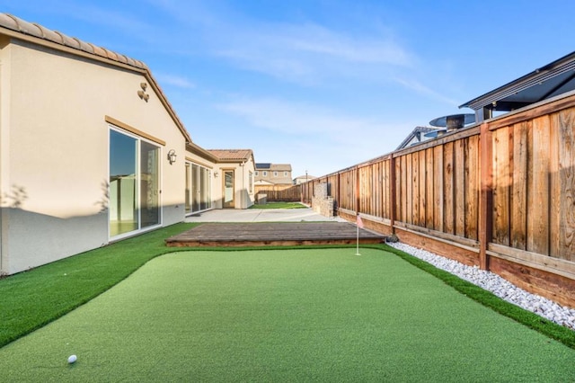 view of yard with a patio area