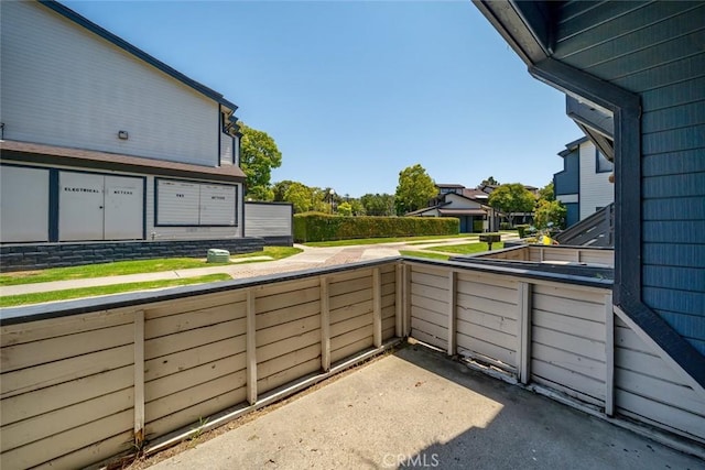 view of patio with a balcony