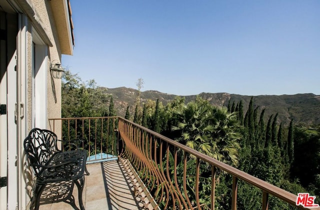 balcony with a mountain view