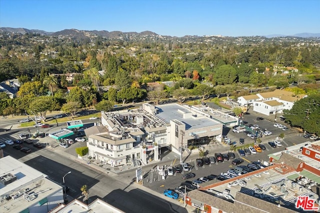 aerial view with a mountain view