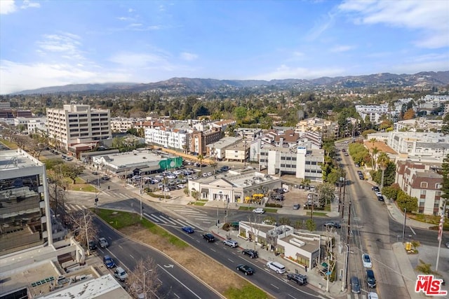 drone / aerial view with a mountain view