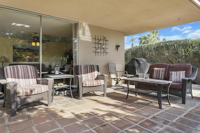 view of patio featuring an outdoor living space