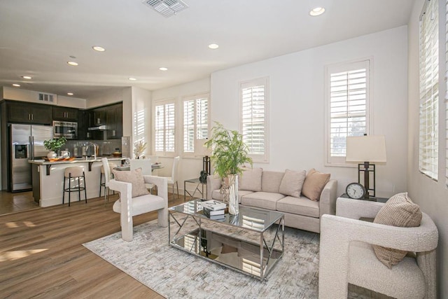 living room featuring hardwood / wood-style flooring