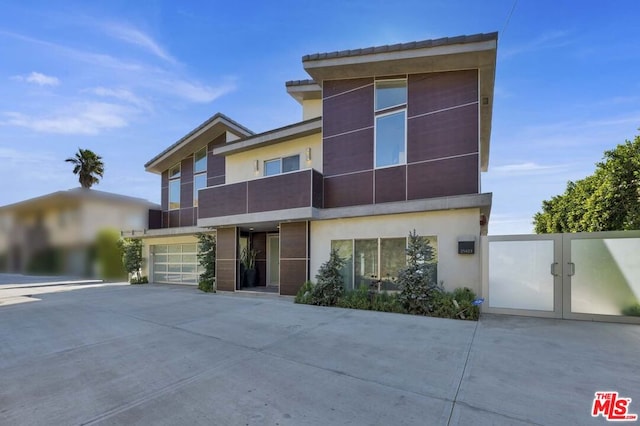 contemporary house with a garage