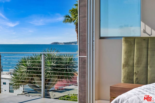 balcony with a water view