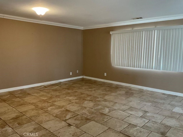 unfurnished room featuring ornamental molding