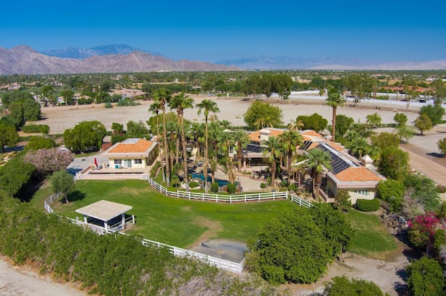 bird's eye view with a mountain view