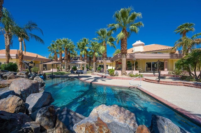 view of pool with a patio