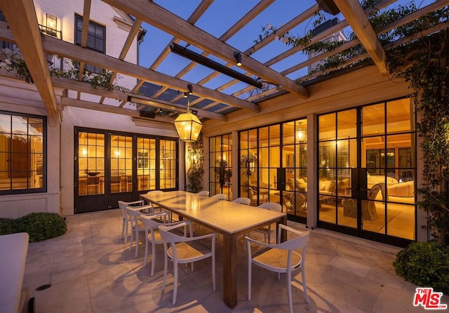 view of patio / terrace featuring a pergola