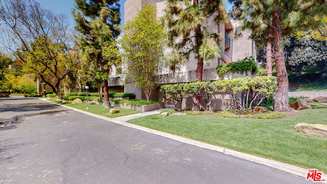 view of front of home featuring a front yard