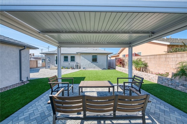 view of patio / terrace featuring central air condition unit