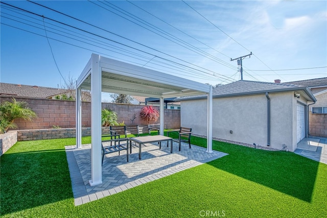 view of yard with a patio area