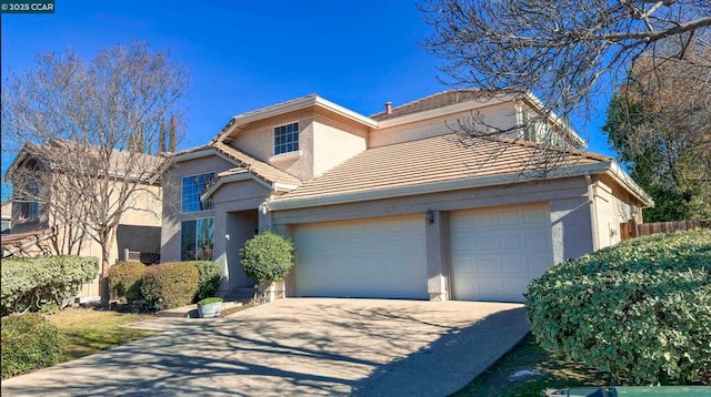 view of front property with a garage