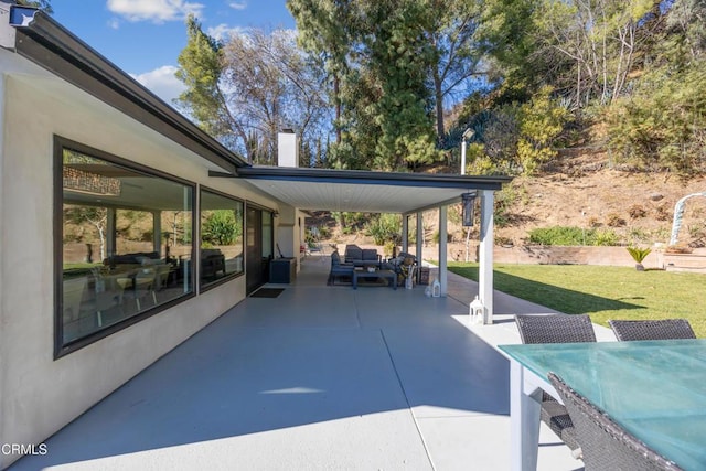 view of patio featuring an outdoor living space