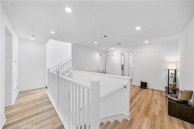 hallway featuring light wood-type flooring