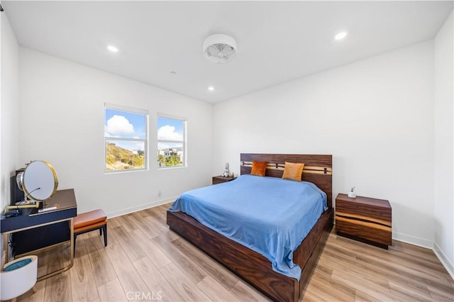 bedroom featuring light wood-type flooring