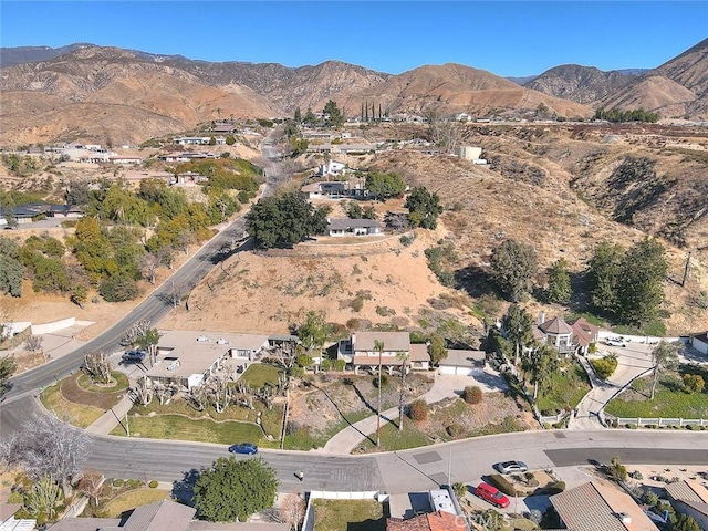 aerial view with a mountain view