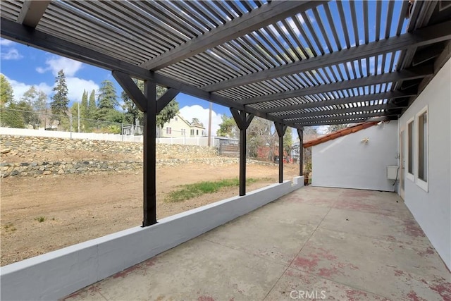 view of patio with a pergola