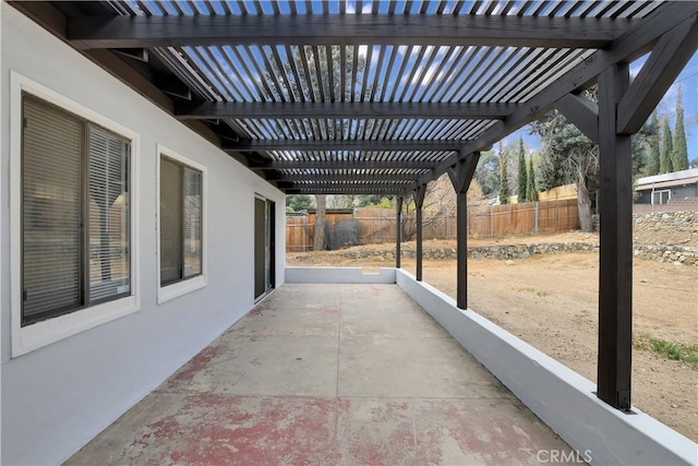 view of patio / terrace featuring a pergola