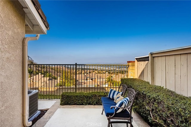 view of patio / terrace with central AC unit