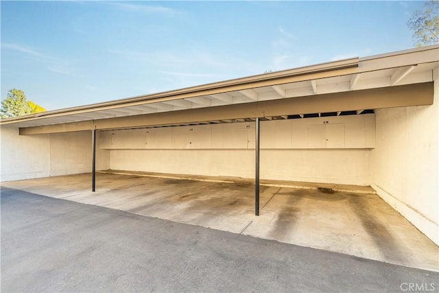 garage with a carport