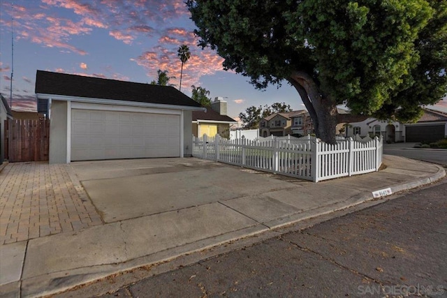 view of front of home featuring a garage