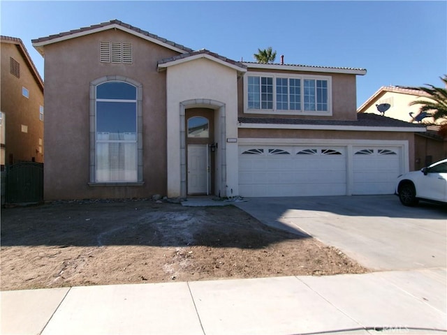 view of front of house with a garage