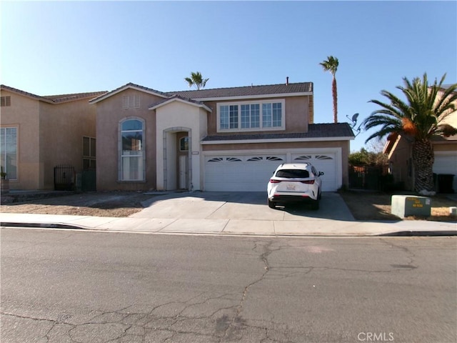 view of front of house with a garage