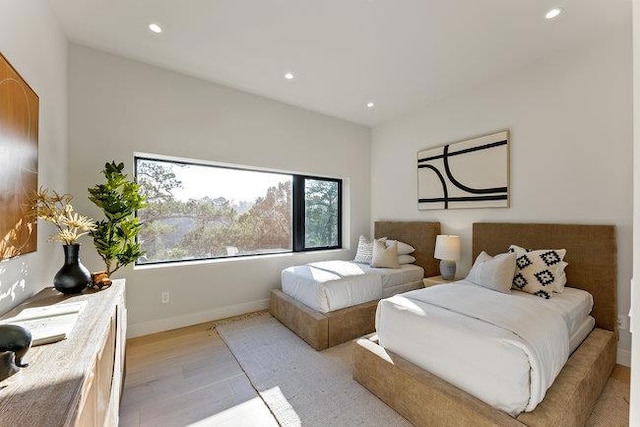 bedroom featuring light hardwood / wood-style flooring