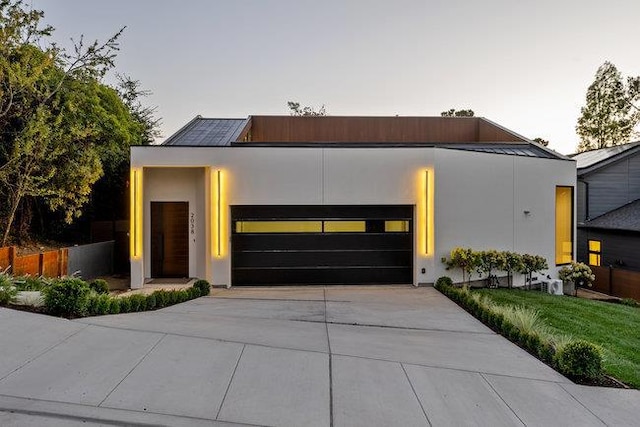 modern home featuring solar panels