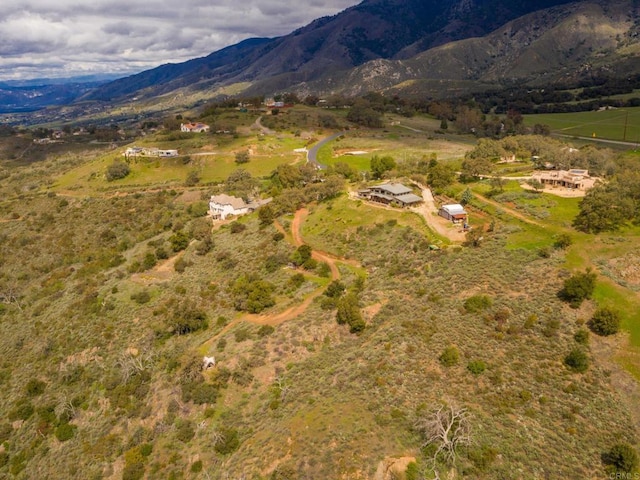 drone / aerial view with a mountain view