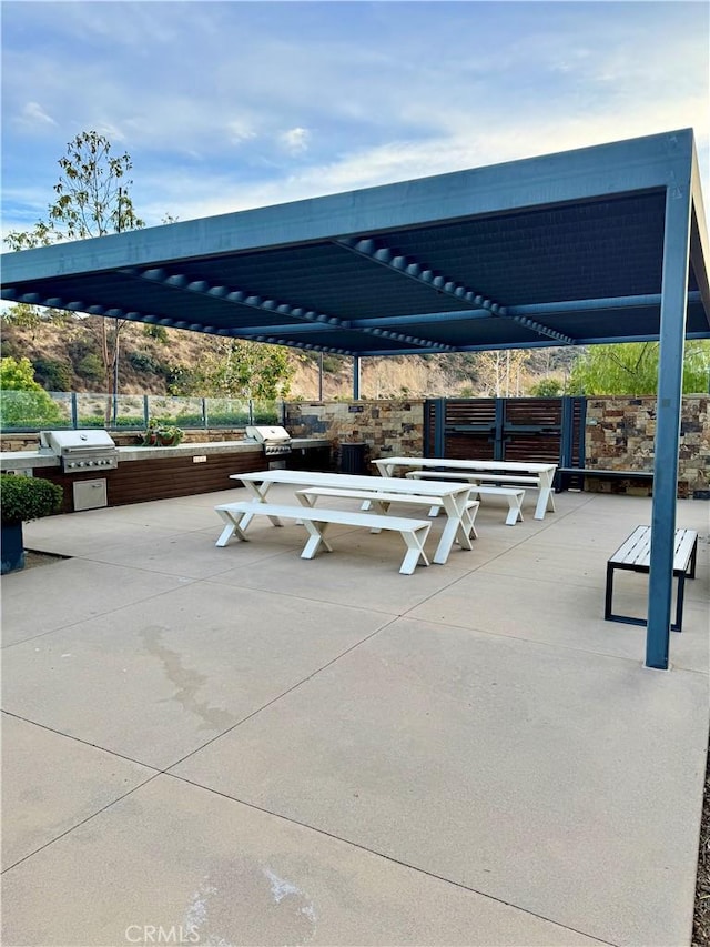 view of patio featuring grilling area