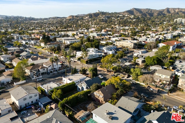 drone / aerial view with a mountain view