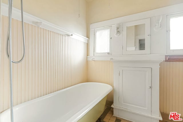 bathroom featuring plenty of natural light and a bathing tub