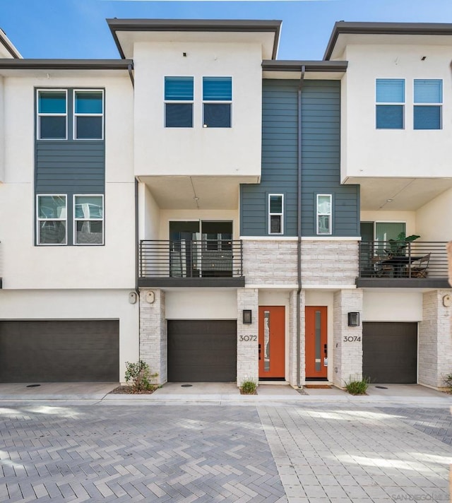 view of property with a garage