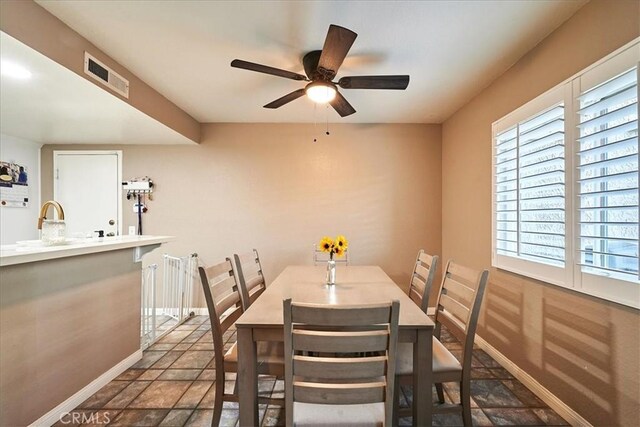 6949 Laguna Pl Unit B1, Rancho Cucamonga, CA 91701 - dining space with ceiling fan